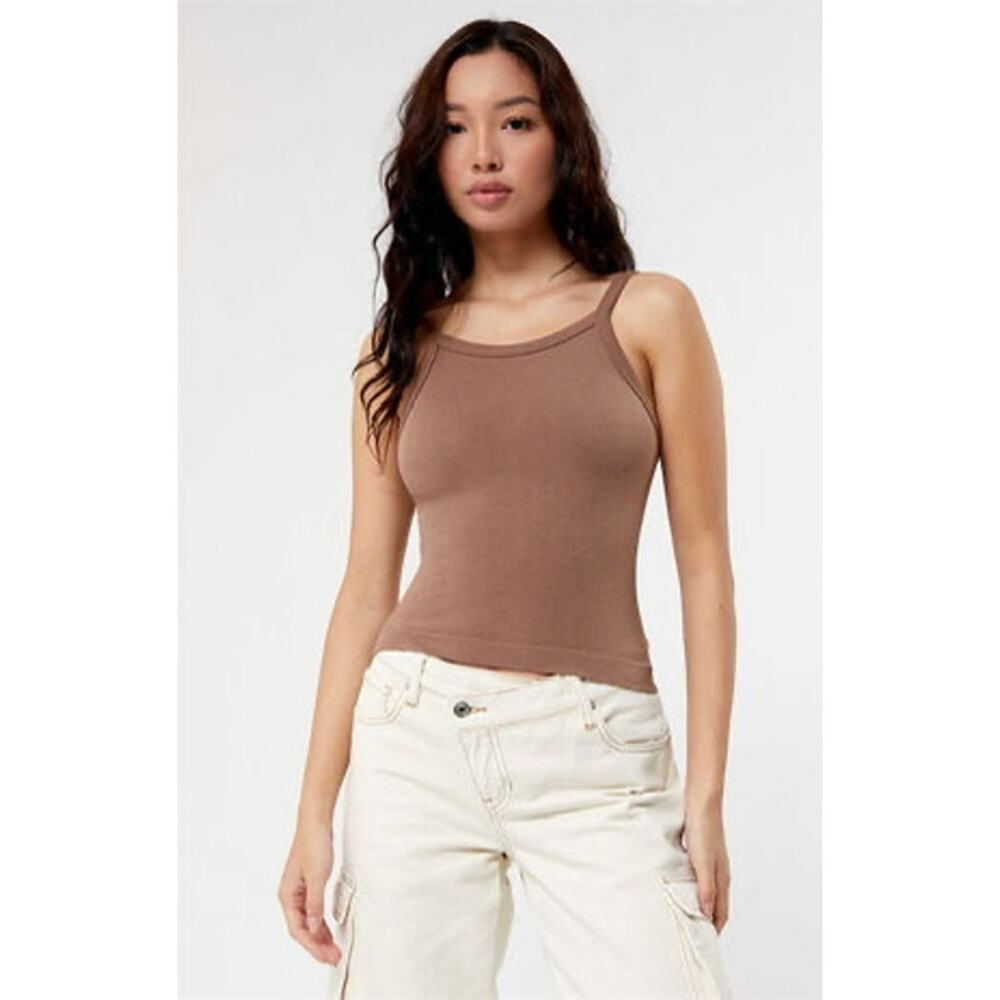 5/$35      PacSun Contour Womens Tank Top Sz M Brown Seamless‎ Longline